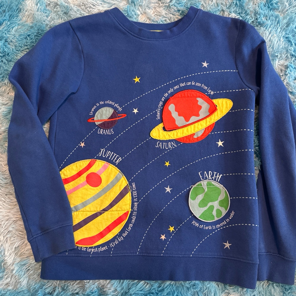 Mini Boden Sweatshirt with Interactive planets